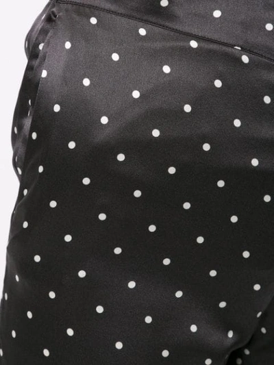 Shop Asceno Polka Dot Cropped Trousers In Black