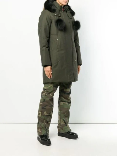 Shop Moose Knuckles Hooded Padded Coat In 775 Army Green