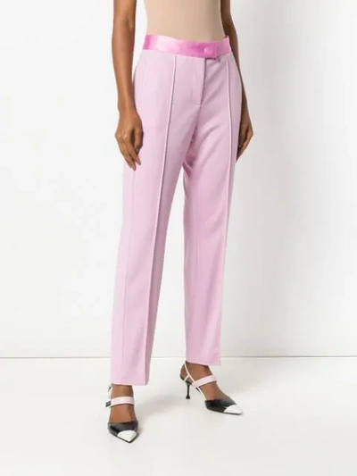 Shop Msgm Classic Tailored Trousers In Pink