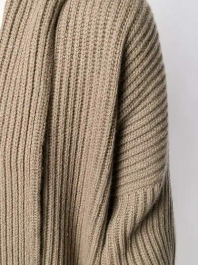 Shop Brunello Cucinelli Ribbed Cardigan In Brown