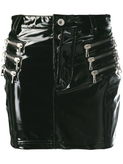 Shop Ben Taverniti Unravel Project Latex Mini Skirt In Black