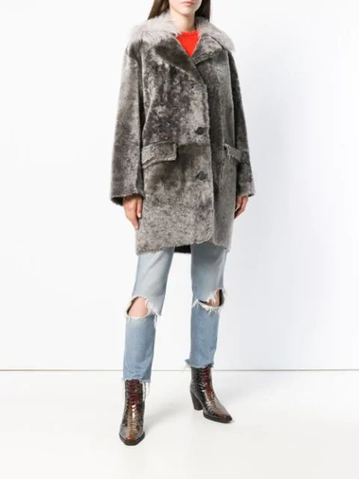 Shop Sylvie Schimmel Mid-length Buttoned Coat In Grey