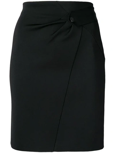 Shop Givenchy Pleat Detail Skirt In 001 Black