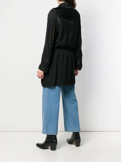 Shop Pinko Drawstring Waist Parka In Black