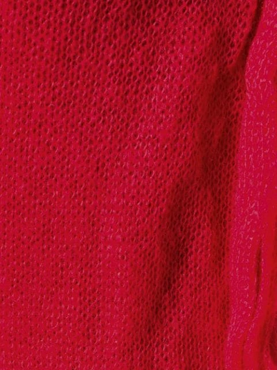 Shop Comme Des Garçons Raw Hem Sweater In Red