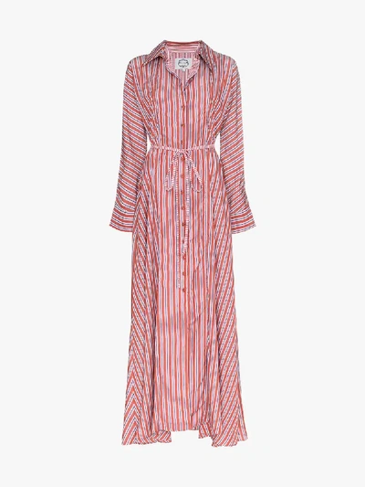 Shop Evi Grintela Victoria Stripe Cotton Maxi Dress In 108 - Multicoloured