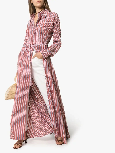 Shop Evi Grintela Victoria Stripe Cotton Maxi Dress In 108 - Multicoloured