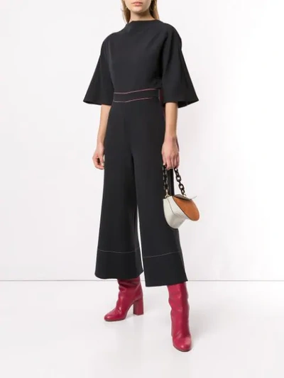 Shop Roksanda Aria Bow Embellished Jumpsuit In Black