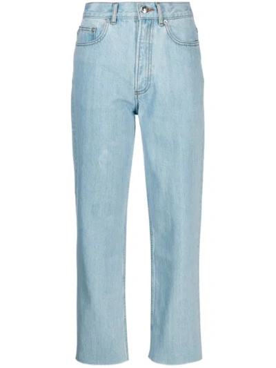 Shop Apc Cropped Jeans In Blue