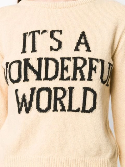 Shop Alberta Ferretti It's A Wonderful World Sweater In Neutrals