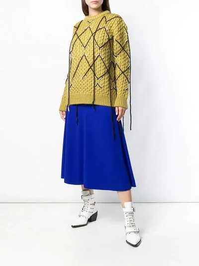 Shop Calvin Klein 205w39nyc Intarsia Knit Sweater In Yellow