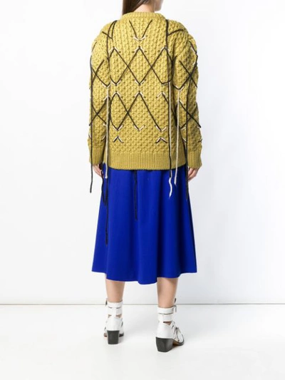 Shop Calvin Klein 205w39nyc Intarsia Knit Sweater In Yellow