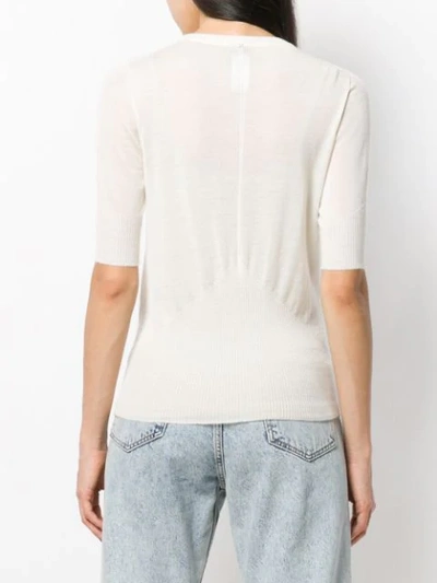 Shop Lorena Antoniazzi Cashmere Knitted Top In White
