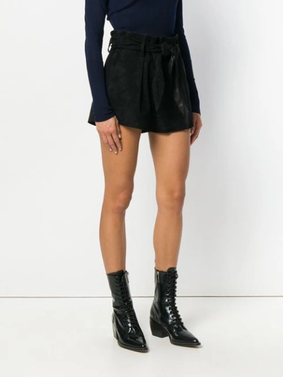 Shop Iro Belted High Waist Shorts - Black