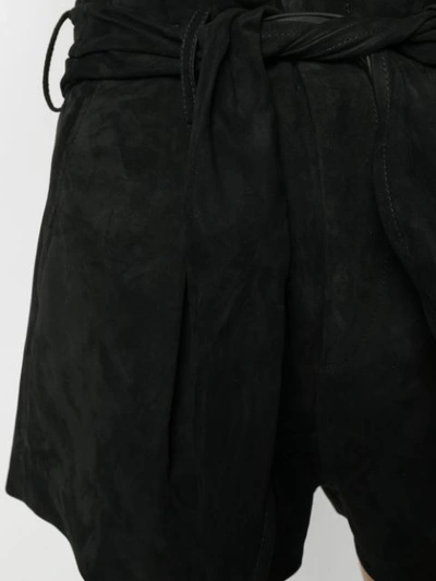 Shop Iro Belted High Waist Shorts - Black