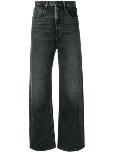 Shop Alexander Wang Wide Leg Jeans - Grey
