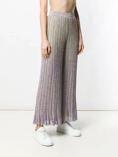 Shop Missoni Glitter Striped Trousers In Purple