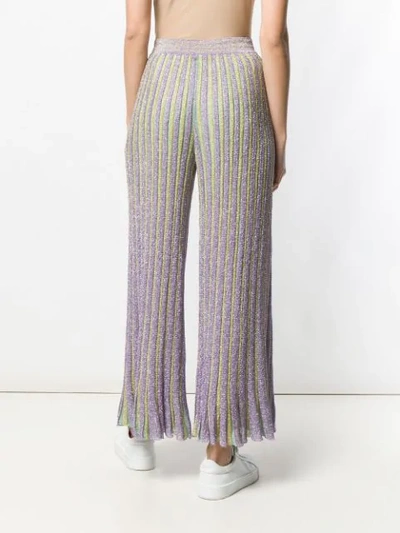 Shop Missoni Glitter Striped Trousers In Purple