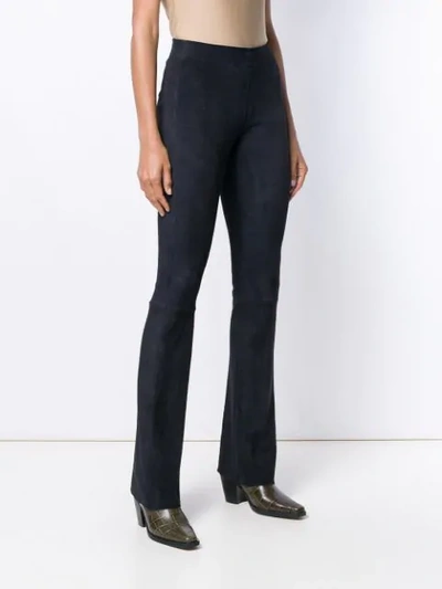 Shop Drome Bootleg Trousers In Blue