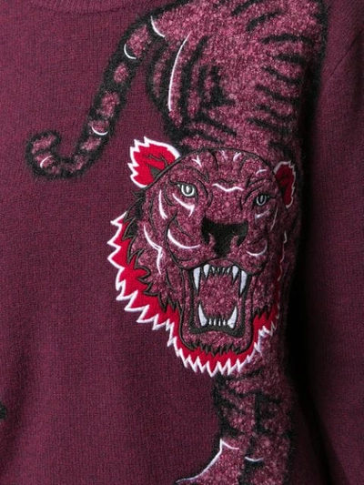 Shop Kenzo Double Tiger Sweater In Red