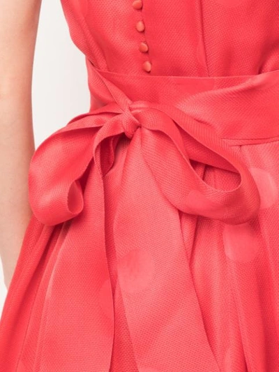 Shop Carolina Herrera Polka Dot Flared Gown In Red