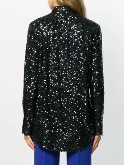 Shop Victoria Victoria Beckham Sequin Embellished Shirt In Black