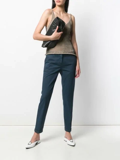 Shop Fabiana Filippi Chino Trousers In Blue