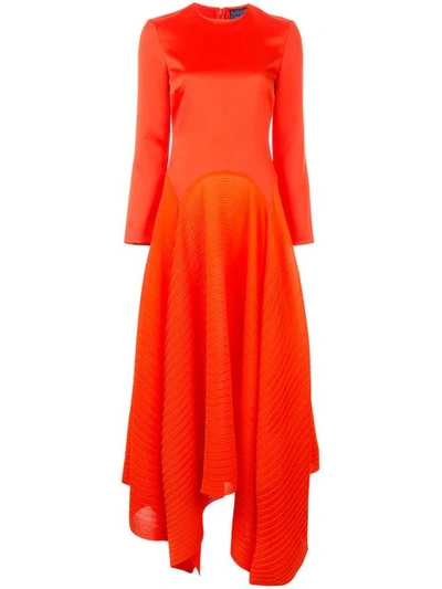 Shop Solace London Asymmetric Midi Dress In Red