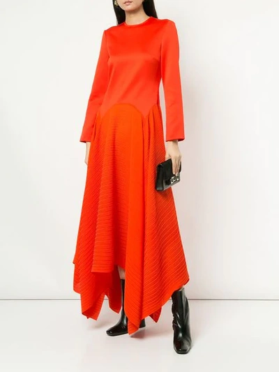 Shop Solace London Asymmetric Midi Dress In Red