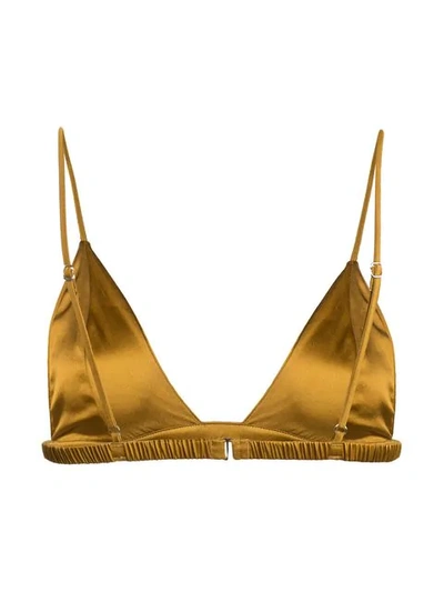 Shop Fleur Du Mal Luxe Triangle Bikini Top In Gold