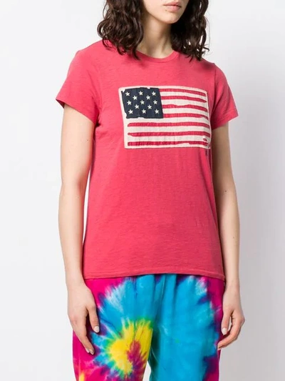 Shop Polo Ralph Lauren Flag Patch T-shirt In Red