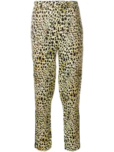 Shop De La Vali Leopard Print Cropped Trousers In Brown