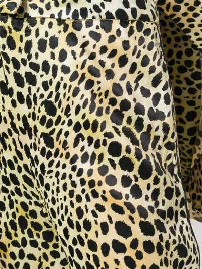 Shop De La Vali Leopard Print Cropped Trousers In Brown