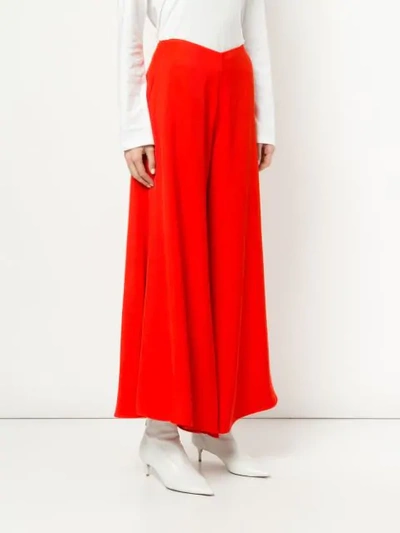 Shop Aalto Cropped Wide Leg Trousers In Red