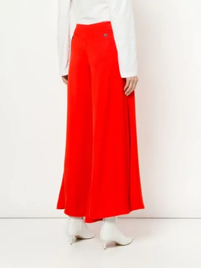Shop Aalto Cropped Wide Leg Trousers In Red