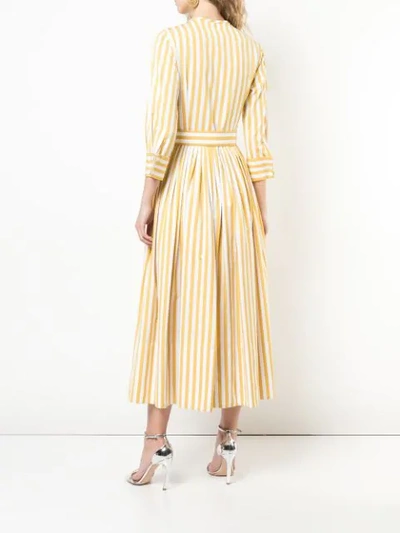 Shop Oscar De La Renta Belted Shirt Dress In Yellow