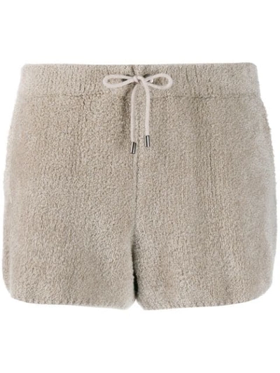 Shop Brunello Cucinelli Fleece Shorts In Neutrals