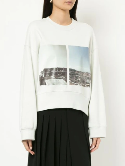 Shop Song For The Mute Cropped Loose Sweatshirt - White
