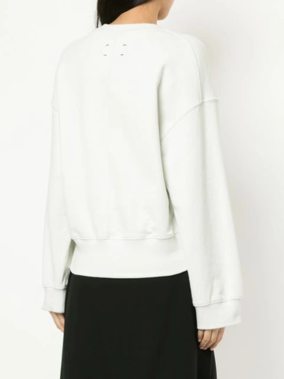 Shop Song For The Mute Cropped Loose Sweatshirt - White