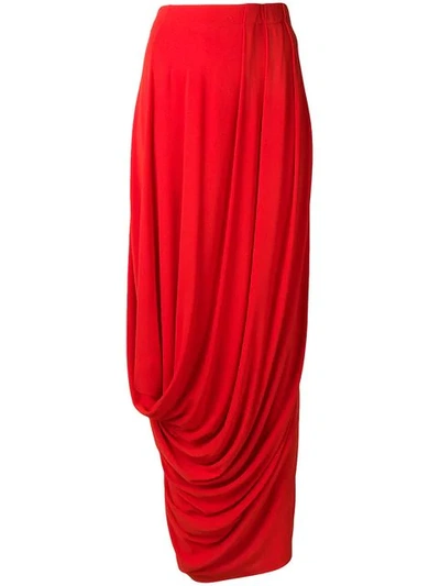 Shop Marni Draped Maxi Skirt In Red