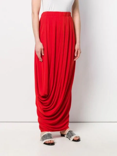 Shop Marni Draped Maxi Skirt In Red
