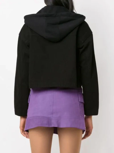 Shop Andrea Bogosian Cropped Hooded Jacket - Black