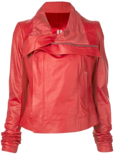 Shop Rick Owens Biker Jacket - Red