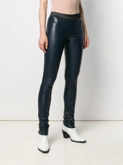 Shop Drome Skinny Trousers In Blue
