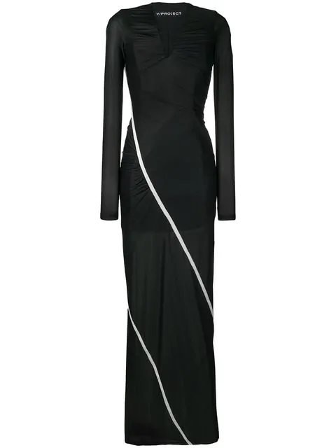 black stretch maxi dress