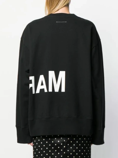 Shop Mm6 Maison Margiela Printed Sweatshirt - Black