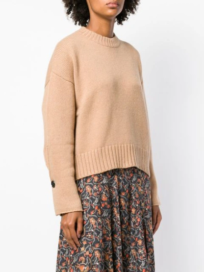 Shop Proenza Schouler Wool Cashmere Crewneck Sweater - Brown
