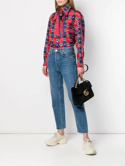 Shop Gucci Gg Waves Print Shirt In Red