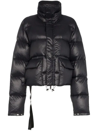 Shop Ben Taverniti Unravel Project Drawstring Puffer Jacket In Black