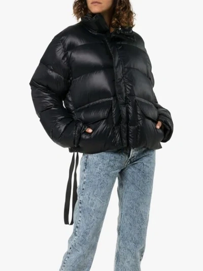 Shop Ben Taverniti Unravel Project Drawstring Puffer Jacket In Black